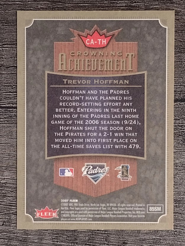 2007 Fleer Crowning Achievement #TH Trevor Hoffman