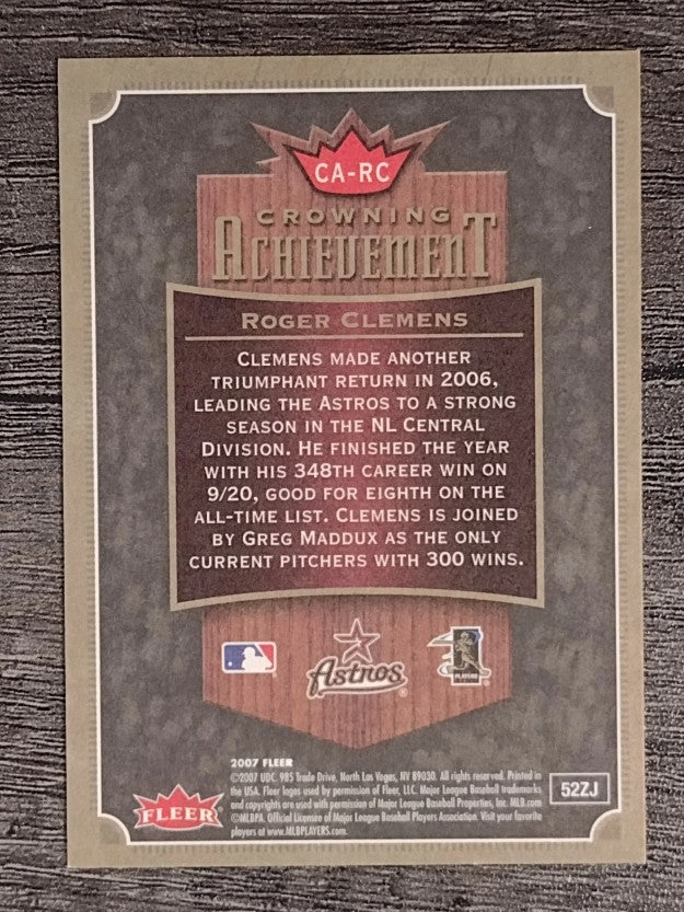 2007 Fleer Crowning Achievement #RC Roger Clemens