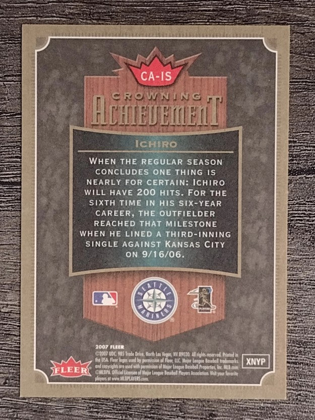 2007 Fleer Crowning Achievement #IS Ichiro Suzuki