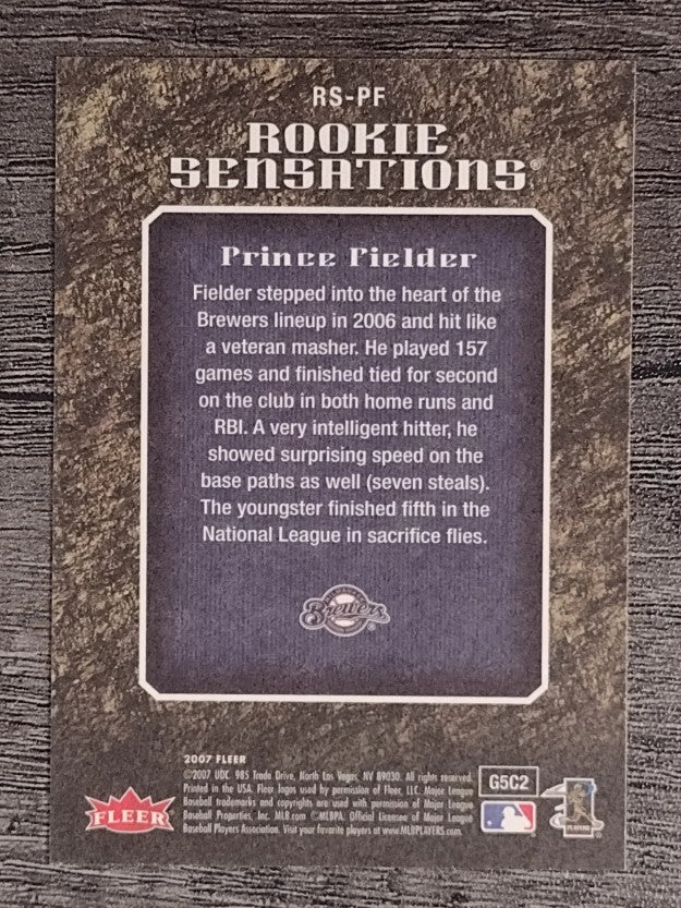 2007 Fleer Rookie Sensations #PF Prince Fielder
