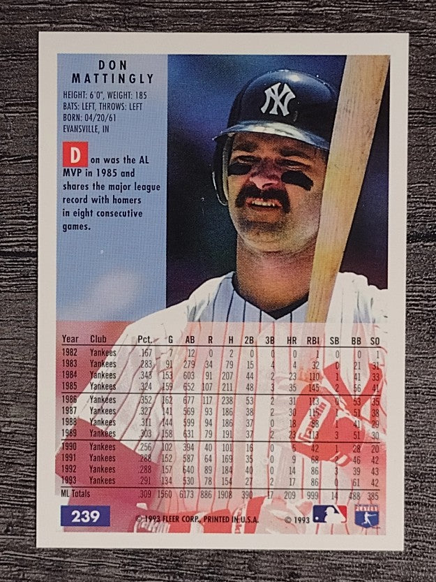 1994 Fleer #239 Don Mattingly