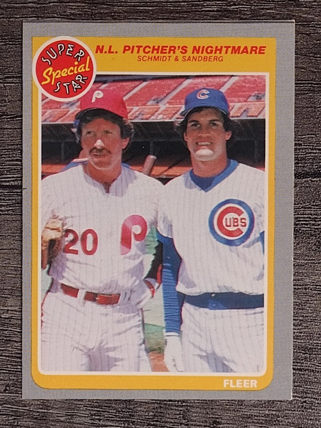 1985 Fleer #630 Mike Schmidt/Ryne Sandberg (NM)