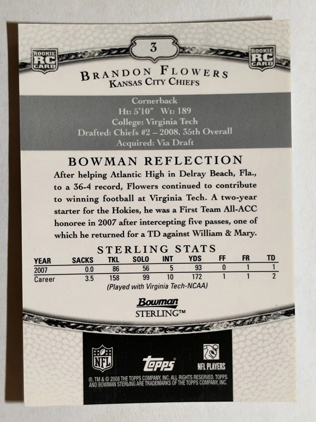 2008 Bowman Sterling #3 Brandon Flowers RC