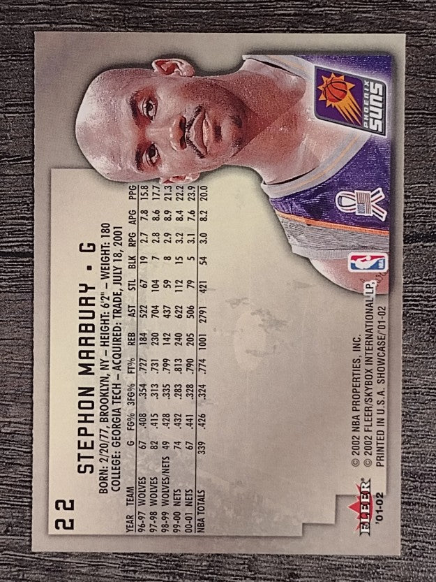 2001-02 Fleer Showcase #22 Stephon Marbury