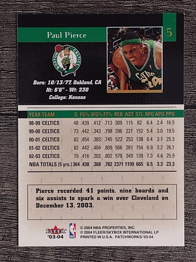 2003-04 Fleer Patchworks #5 Paul Pierce