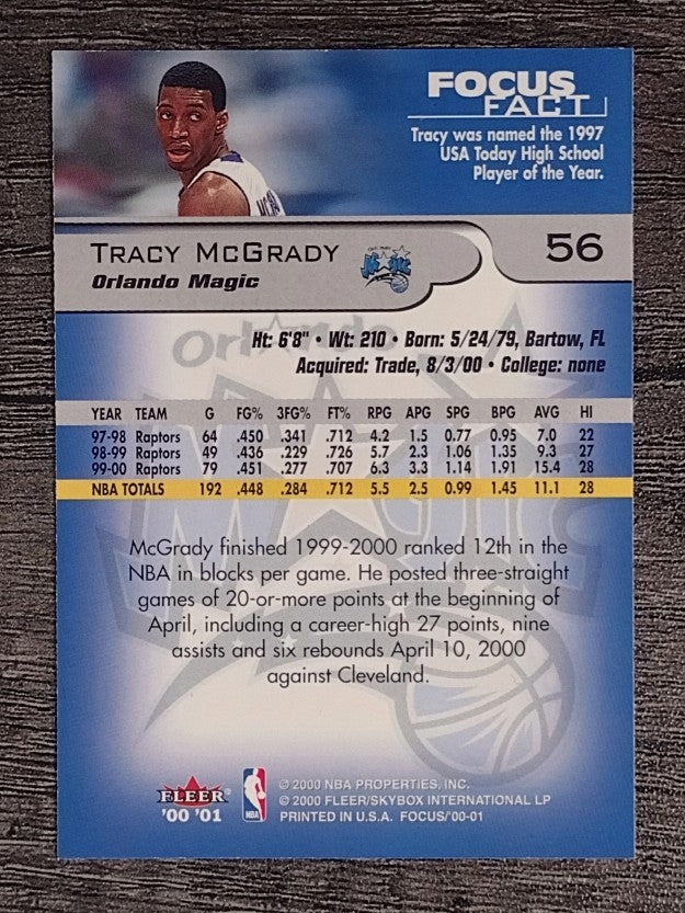 2000-01 Fleer Focus #56 Tracy McGrady
