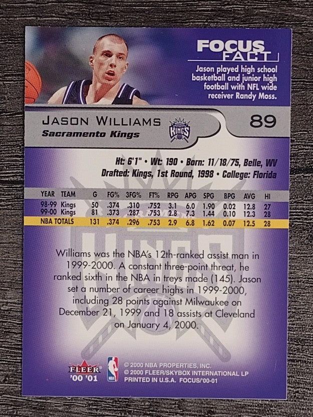 2000-01 Fleer Focus #89 Jason Williams