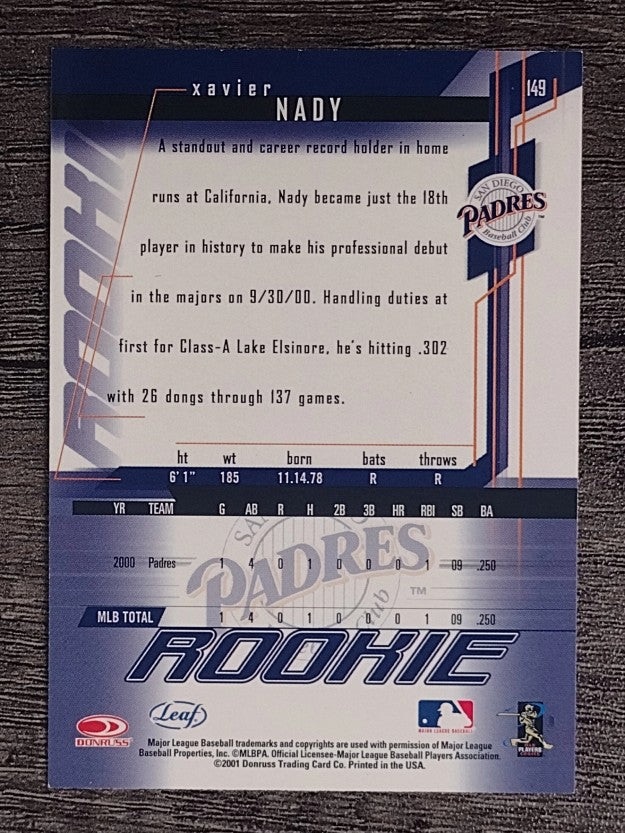 2001 Leaf Rookies and Stars #149 Xavier Nady