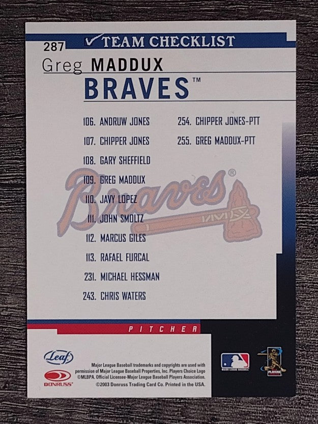 2004 Leaf Second Edition #287 Greg Maddux TC (NM)