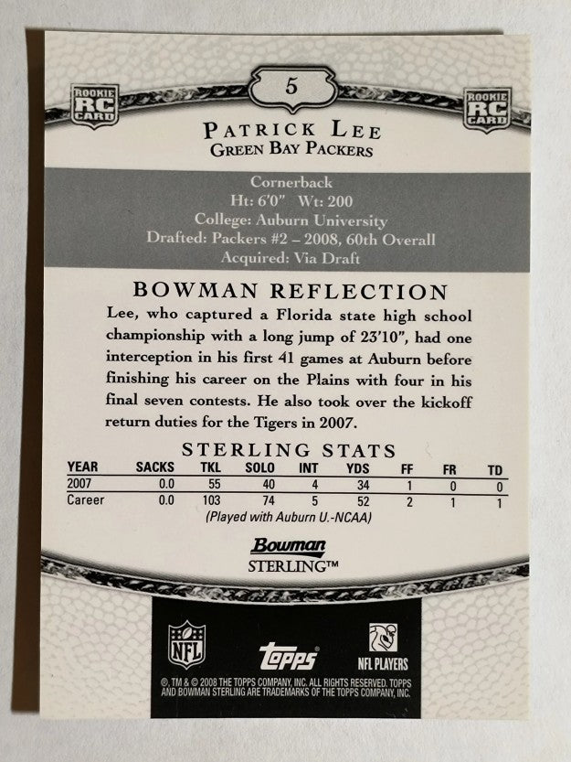 2008 Bowman Sterling #5 Patrick Lee RC