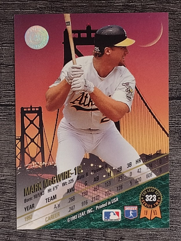 1993 Leaf #323 Mark McGwire (NM)