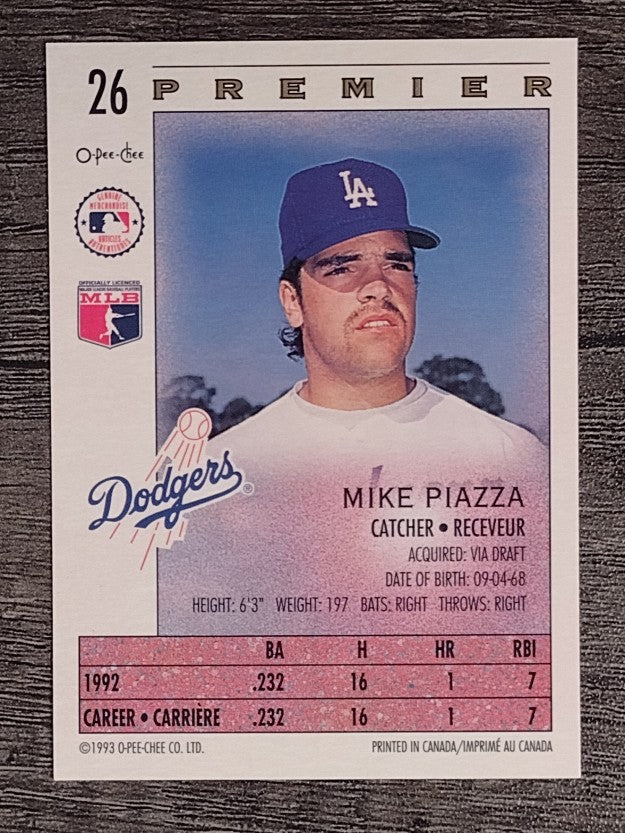 1993 O-Pee-Chee Premier #26 Mike Piazza
