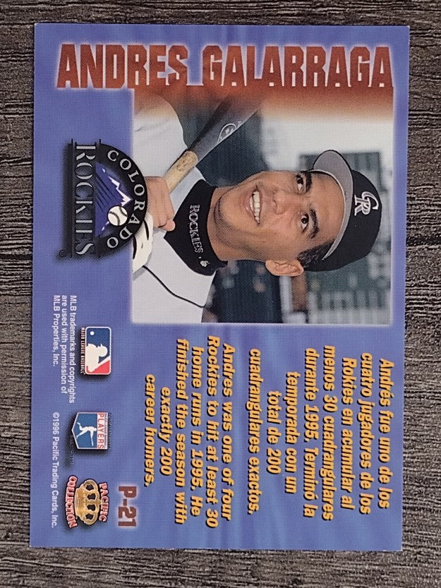 1996 Pacific Prisms #P21 Andres Galarraga