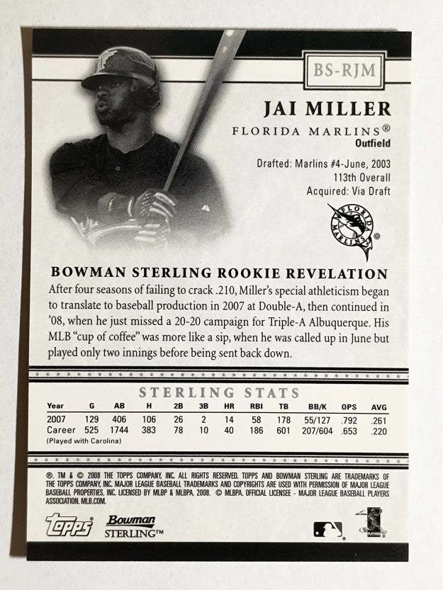 2008 Bowman Sterling #RJM Jai Miller