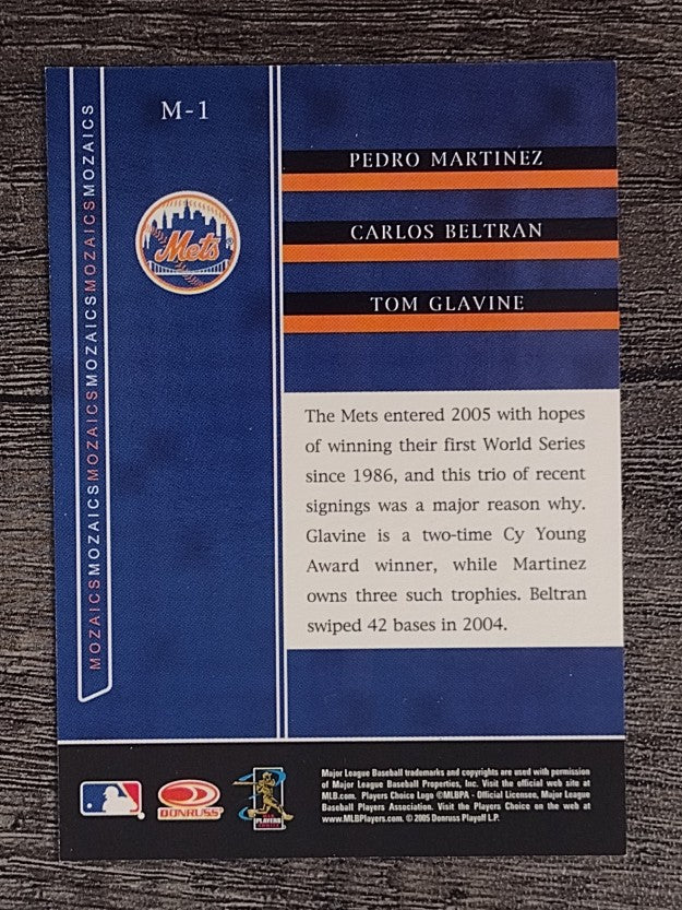 2005 Zenith Mozaics #1 Pedro Martinez/Carlos Beltran/Tom Glavine