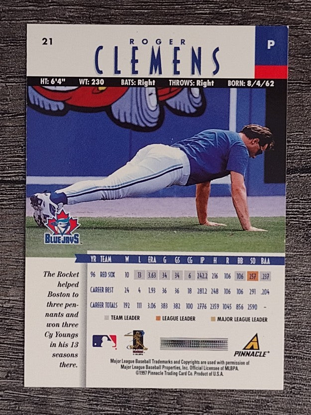 1997 New Pinnacle #21 Roger Clemens