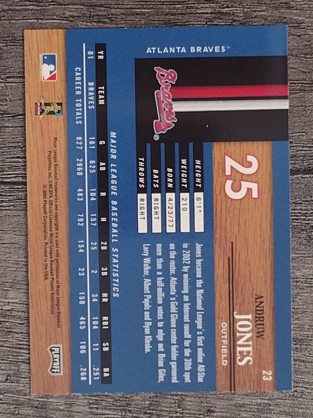 2002 Playoff Piece of the Game #23 Andruw Jones