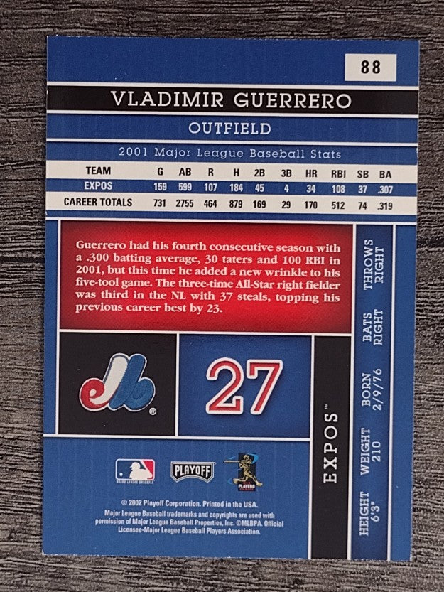 2002 Absolute Memorabilia #88 Vladimir Guerrero