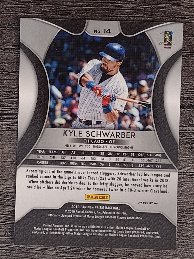 2019 Panini Prizm Prizms Purple #14 Kyle Schwarber
