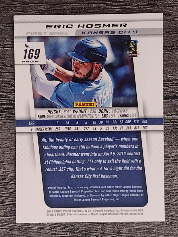 2013 Panini Prizm Prizms Blue Pulsar #169 Eric Hosmer
