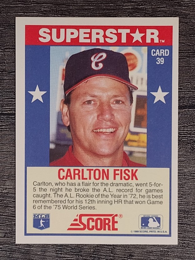 1989 Score Hottest 100 Stars #39 Carlton Fisk
