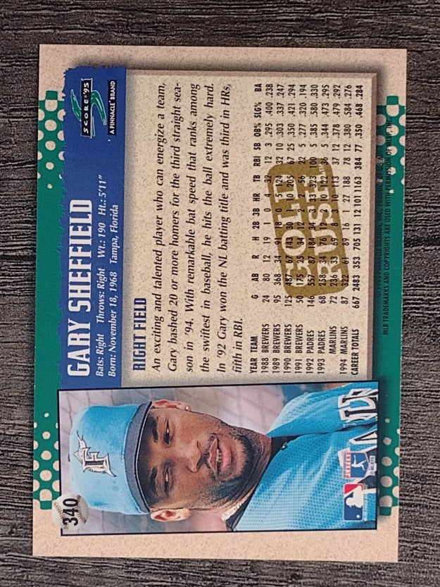 1995 Score Gold Rush #340 Gary Sheffield