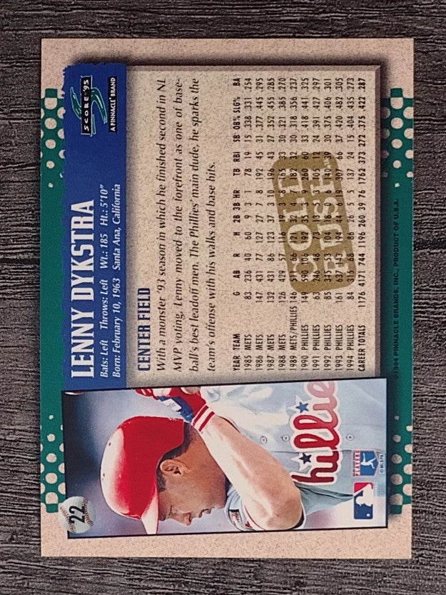 1995 Score Gold Rush #22 Lenny Dykstra