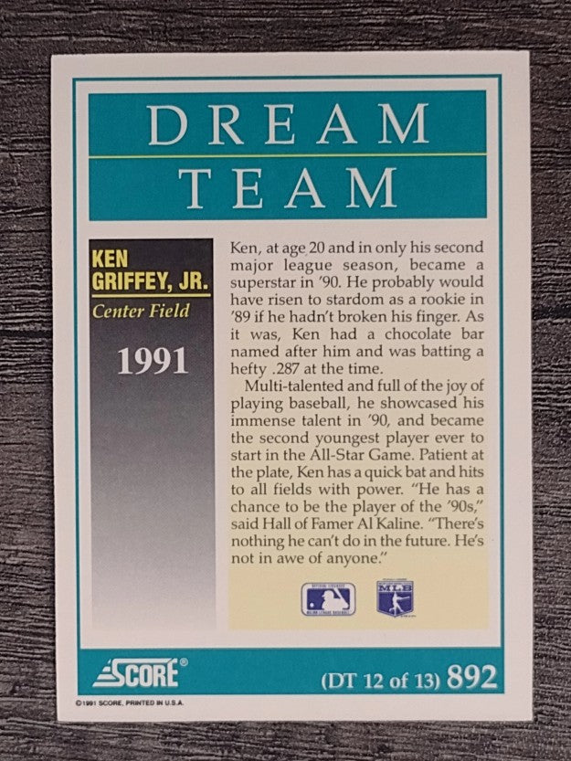 1991 Score #892 Ken Griffey Jr DT
