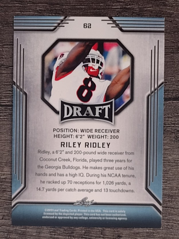 2019 Leaf Draft Gold #62 Riley Ridley