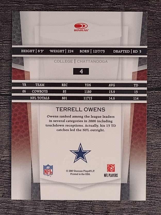 2007 Leaf Certified Materials #4 Terrell Owens