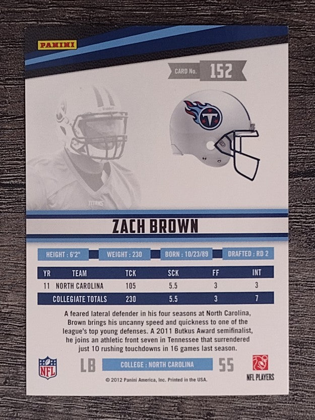 2012 Rookies and Stars #152 Zach Brown RC
