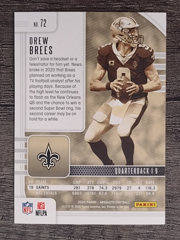 2020 Absolute Retail #72 Drew Brees (NM)
