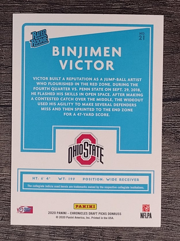 2020 Donruss Rated Rookies Draft Picks #21 Binjimen Victor