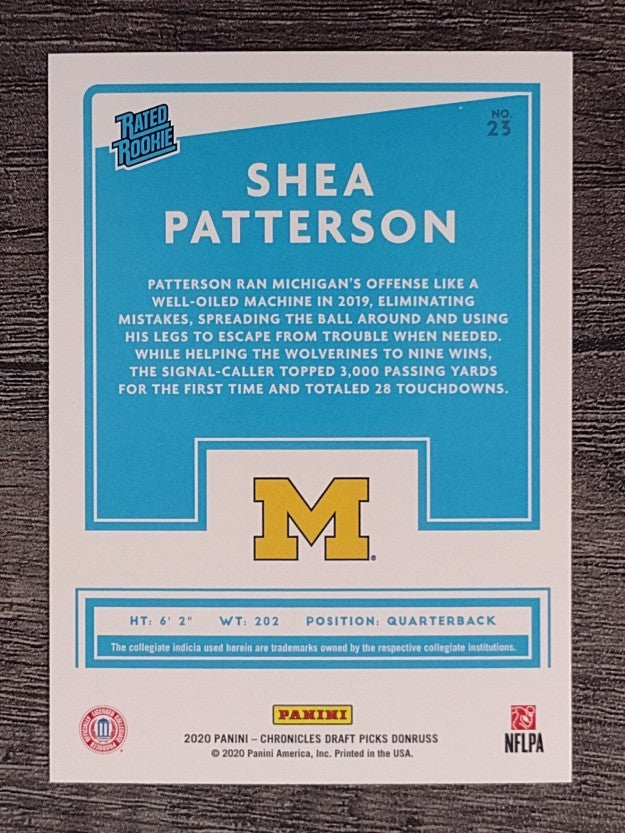 2020 Donruss Rated Rookies Draft Picks #23 Shea Patterson
