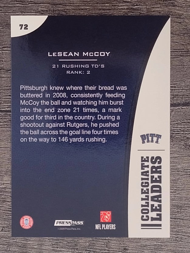 2009 Press Pass #72 LeSean McCoy LL