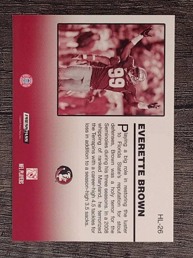 2009 Press Pass SE Headliners #HL26 Everette Brown