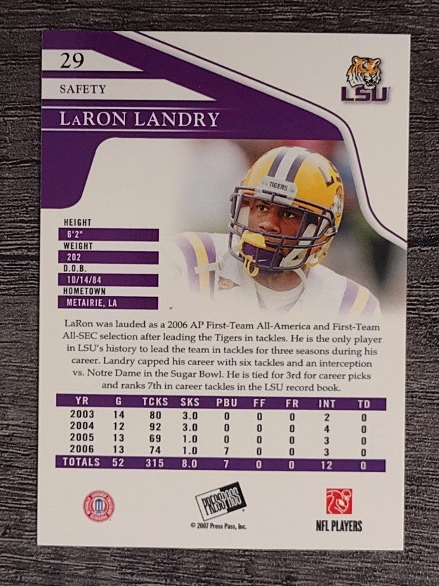 2007 Press Pass Reflectors Blue #29 LaRon Landry