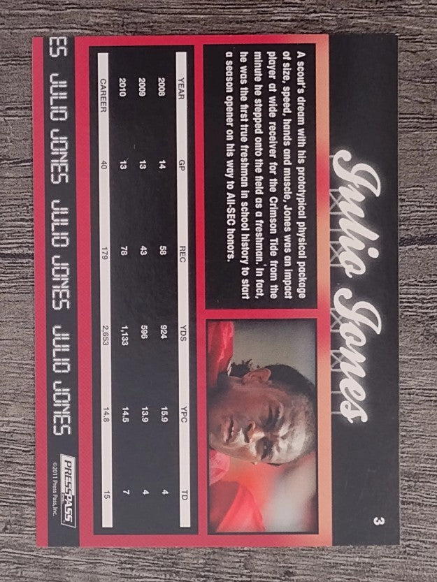 2011 Press Pass #3 Julio Jones