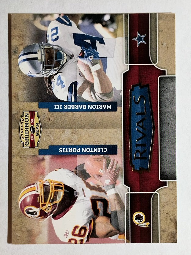 2008 Donruss Gridiron Gear Rivals Gold #9 Clinton Portis/Marion Barber