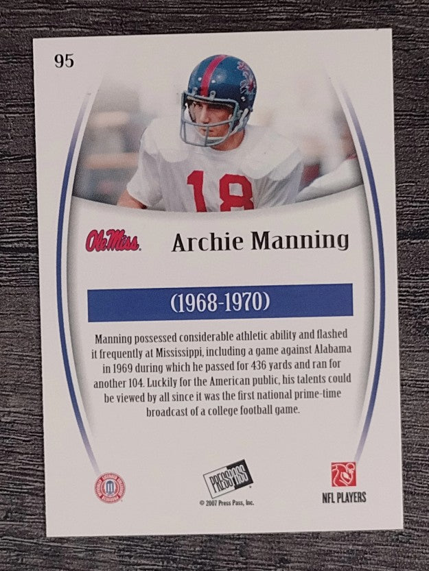 2007 Press Pass Legends #95 Archie Manning