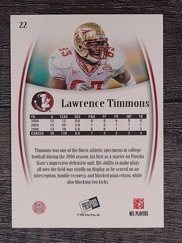 2007 Press Pass Legends #22 Lawrence Timmons