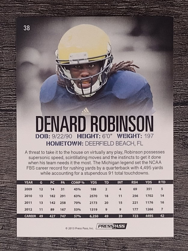 2013 Press Pass Gold #38 Denard Robinson