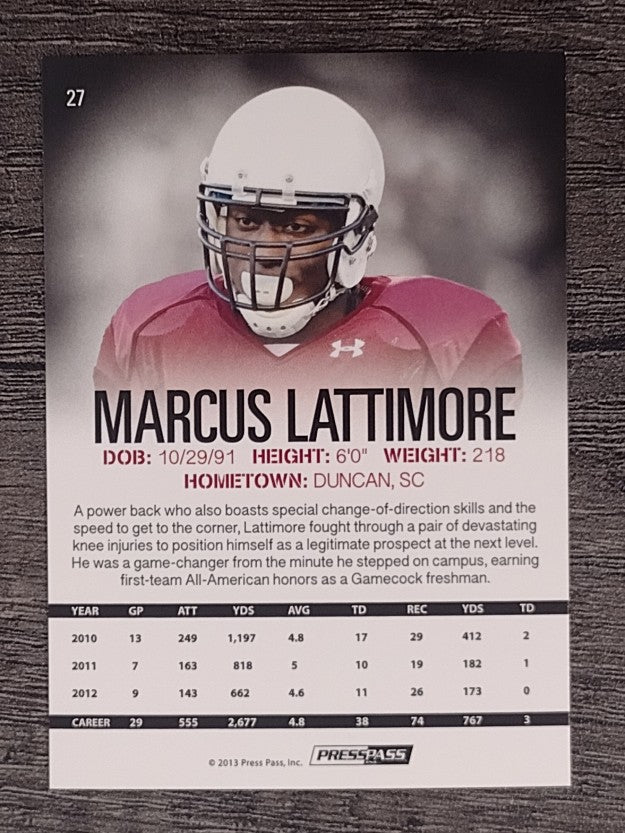 2013 Press Pass Gold #27 Marcus Lattimore