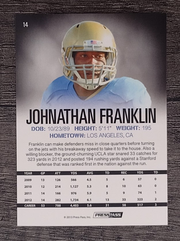 2013 Press Pass Gold #14 Johnathan Franklin