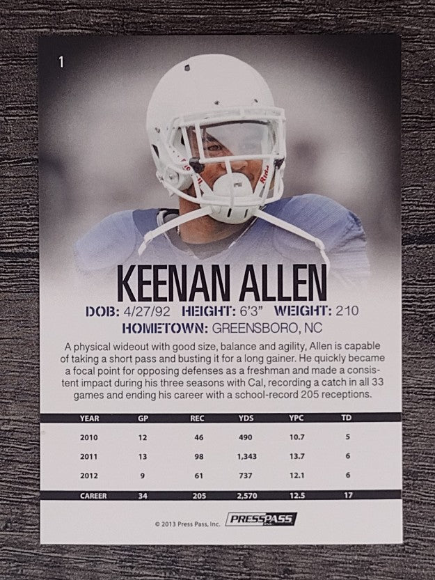 2013 Press Pass Gold #1 Keenan Allen