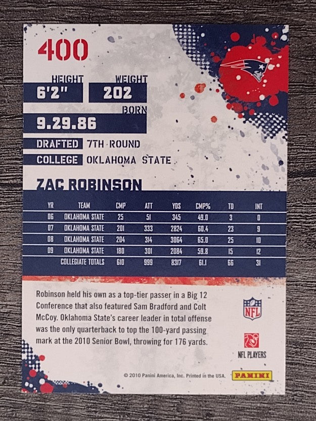 2010 Score #400 Zac Robinson RC