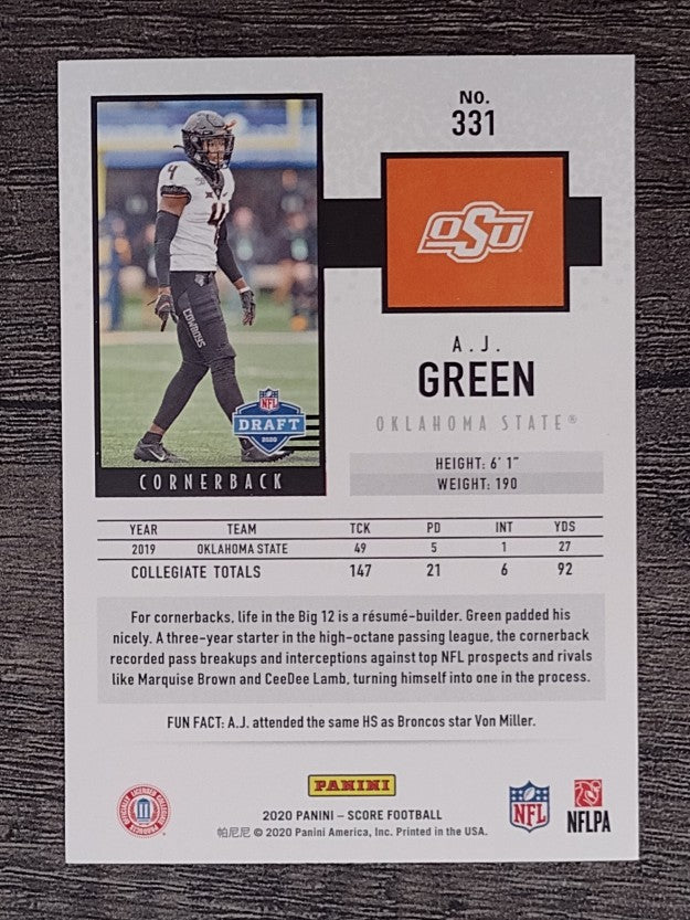 2020 Score #331 A.J. Green RC