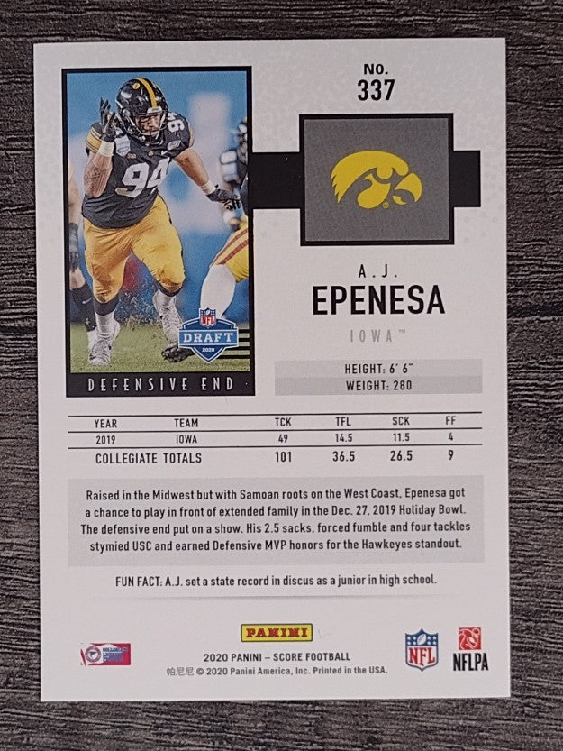 2020 Score #337 A.J. Epenesa RC