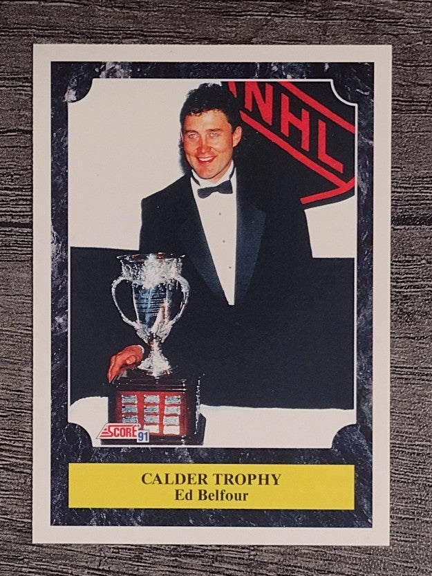 1991-92 Score American #430 Ed Belfour/Calder Trophy