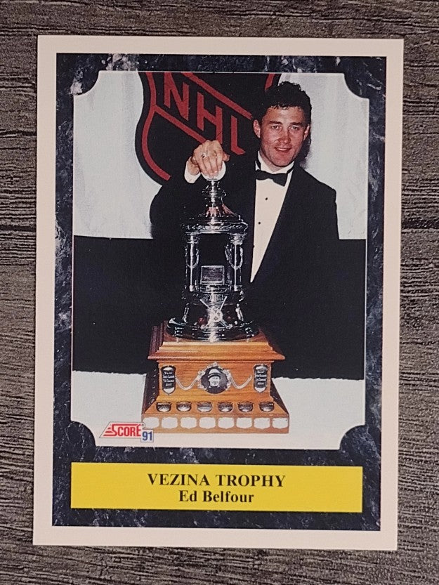 1991-92 Score American #431 Ed Belfour/Vezina Trophy